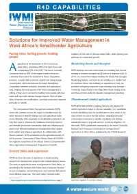 Solutions for Improved Water Management in West Africa’s Smallholder Agriculture