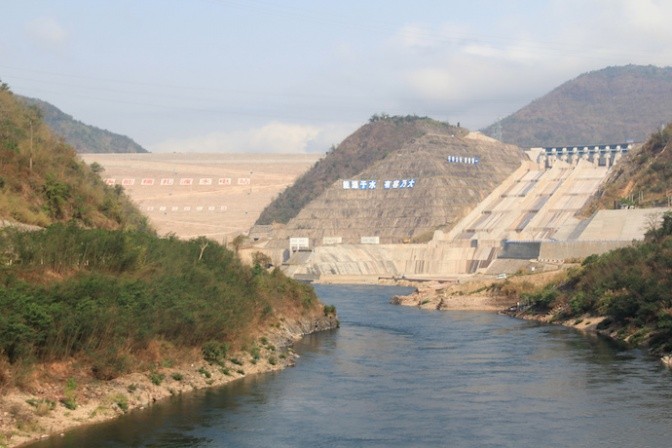 Nuozhadu, the largest dam on the Lancang (Mekong) River in China. Photo: International Rivers