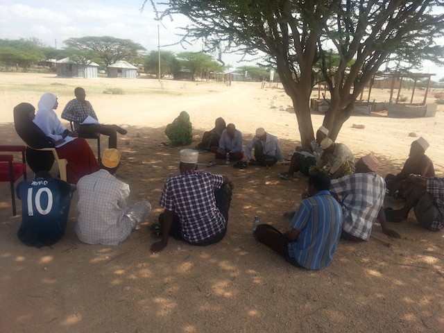 Focus group discussions in Madogashe, Kenya, where stakeholders are engaged in sharing their opinion regarding the pipeline project. Photo: Sarah Ogalleh/CETRAD