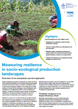 Measuring resilience  in socio-ecological production  landscapes