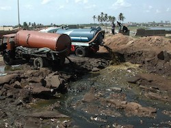 Unsafe disposal of sewage in the coastal areas of Accra, Ghana. Photo: Liqa Raschid-Sally