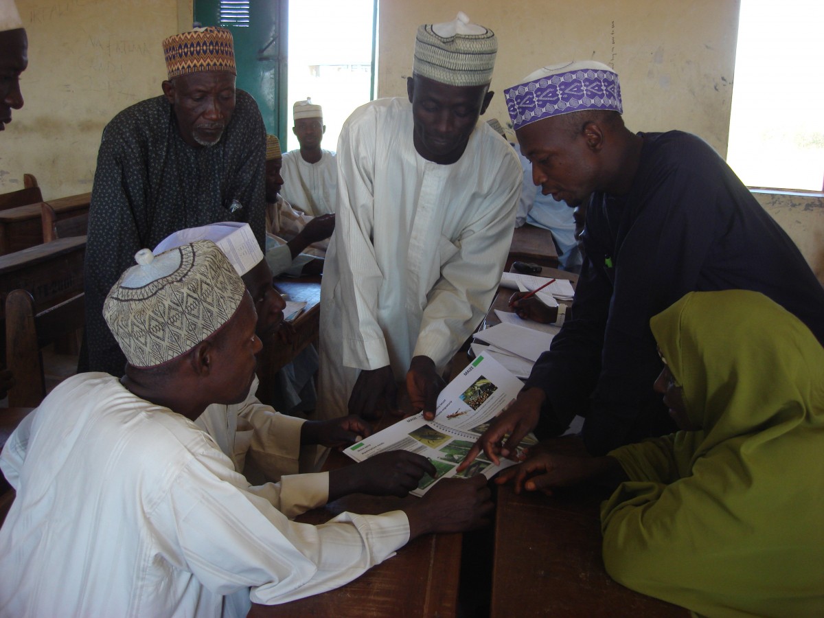 Community meeting in rural Nigeria