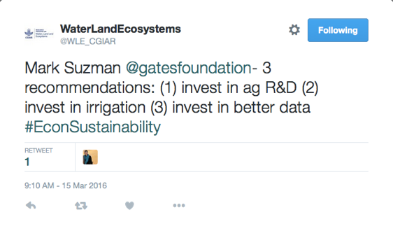 econ sustainability summit tweet