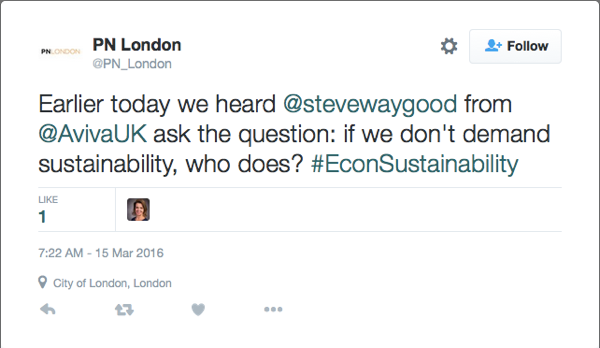 econ sustainability summit tweet