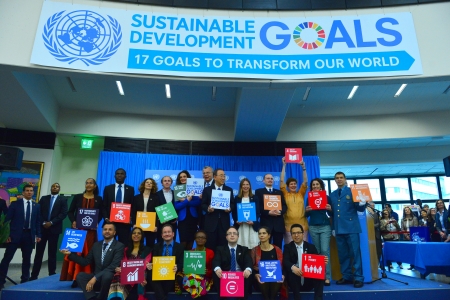Ban Ki Moon promoting the Sustainable Development Goals in Vienna