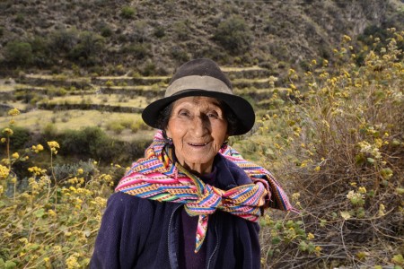 A farmer in the upper portion of the Cañete River basin, Peru
