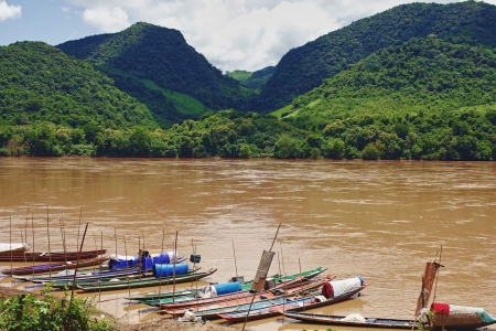 boats on Lao river