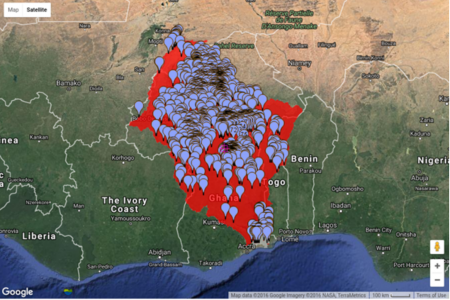 Mapping reservoirs in the Volta basin