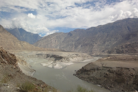 The confluence of the Indus and Gilgit rivers in northern Pakistan.