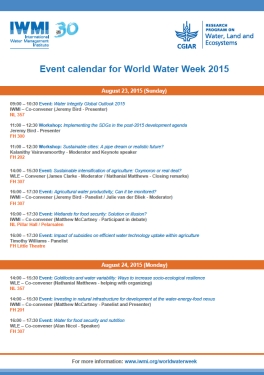 Program of Events - World Water Week 2015