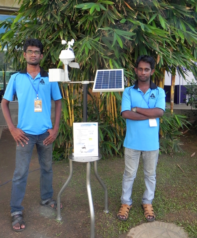 Anuruddha and Thilina with their mobile weather station