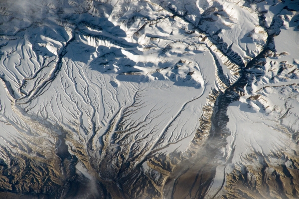 The Himalaya range near the China–India border
