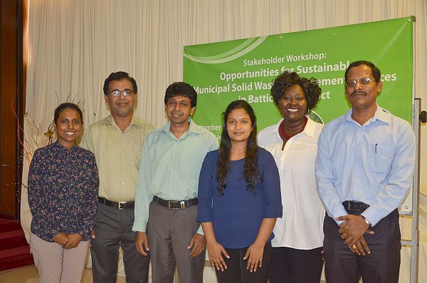 Our RRR team with Sivakumaran Sithamparanathan (UNOPS) at the workshop in Batticaloa