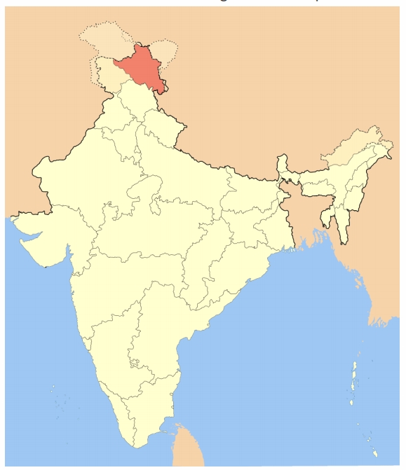 Figure 1: Location of Ladakh in India