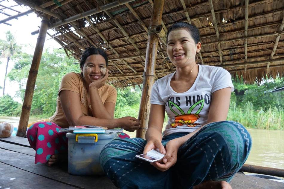 Mother and daughter at their family fish store in the Ayeyarwady Delta in Myanmar. Photo: Majken Schmidt Søgaard / World Fish