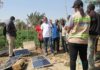 Farmers attending a solar irrigation pump demonstration by Pumptech during a fieldtrip to Bawku, Ghana.