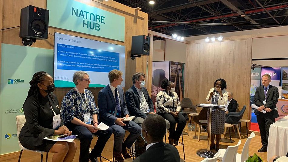 Science for a Water-Secure World launch panel at the Nature Hub pavilion