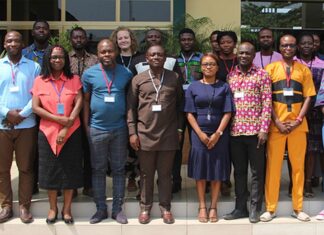 CGIAR researchers and key stakeholders of public and private sector at the Circular Bioeconomy Innovation Hub launch in Ghana. Photo: IWMI