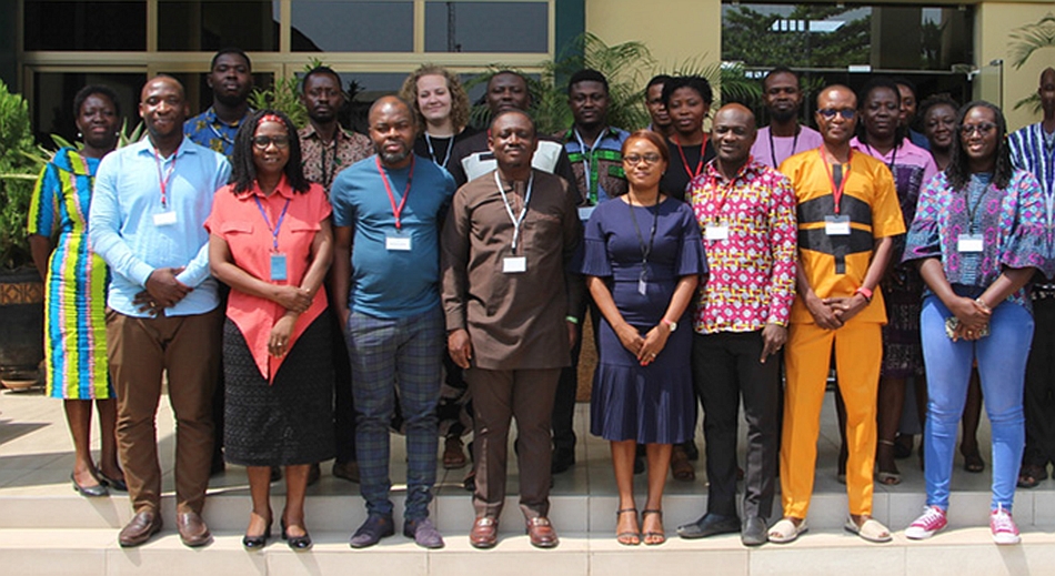 CGIAR researchers and key stakeholders of public and private sector at the Circular Bioeconomy Innovation Hub launch in Ghana. Photo: IWMI