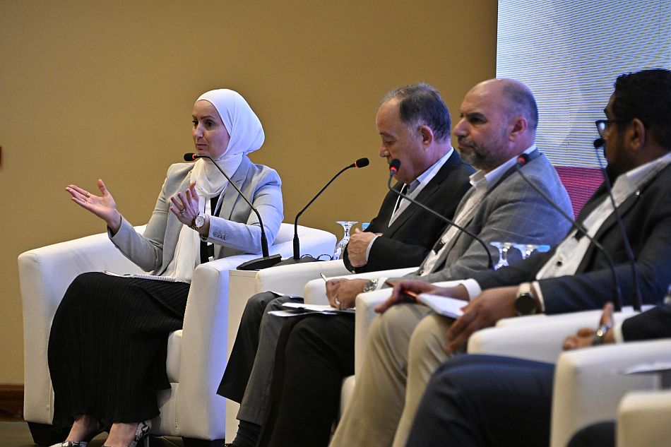 Dr. Maha Al-Zu’bi of IWMI addresses the audience during the session (Photo: Prime Ministry of Jordan)