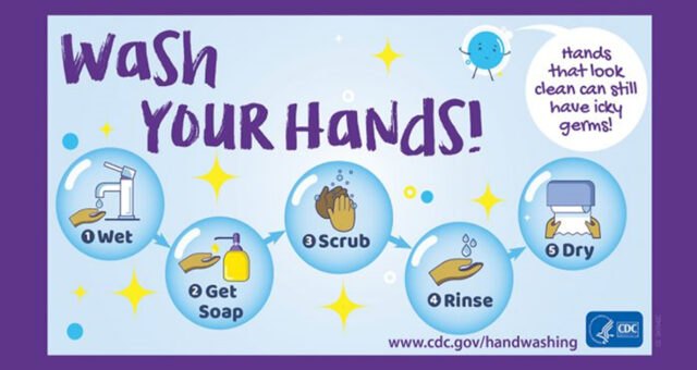 Be a germ buster: Wash your hands.