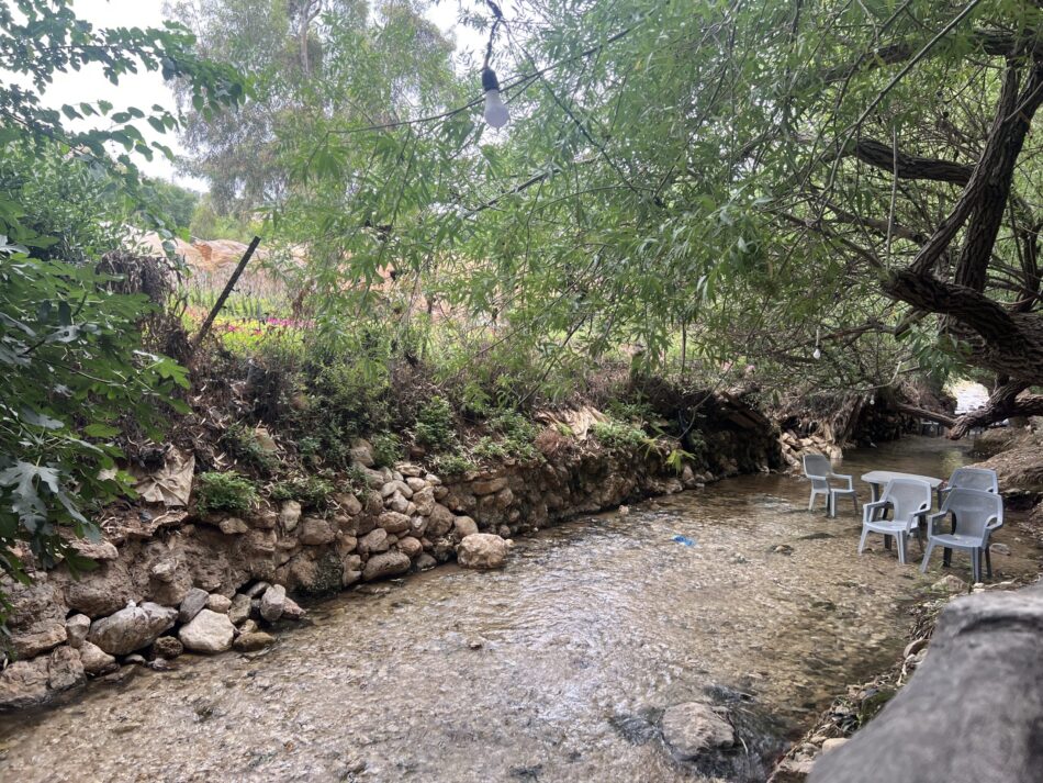 Wadi Seer’s spring flow is popular for leisure in the pilot area. Photo: Stephen Fragaszy / IWMI